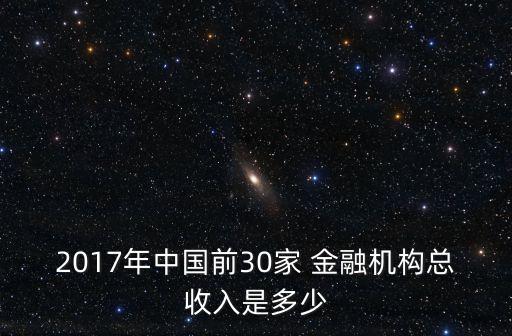 2017年中國前30家 金融機(jī)構(gòu)總收入是多少