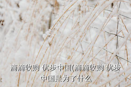 滴滴收購 優(yōu)步中國(滴滴收購 優(yōu)步中國是為了什么