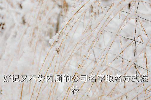 好記又不失內(nèi)涵的公司名字取名方式推薦