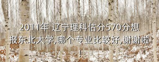 2011年 遼寧理科估分570分想報(bào)東北大學(xué),哪個(gè)專業(yè)比較好,謝謝啦!