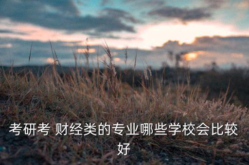 考研考 財經(jīng)類的專業(yè)哪些學(xué)校會比較好