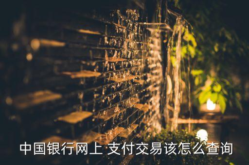  中國銀行網(wǎng)上 支付交易該怎么查詢