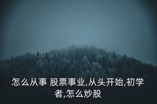 怎么從事 股票事業(yè),從頭開始,初學者,怎么炒股