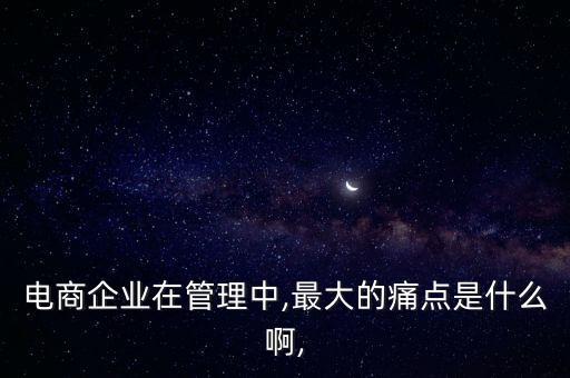 電商企業(yè)在管理中,最大的痛點是什么啊,