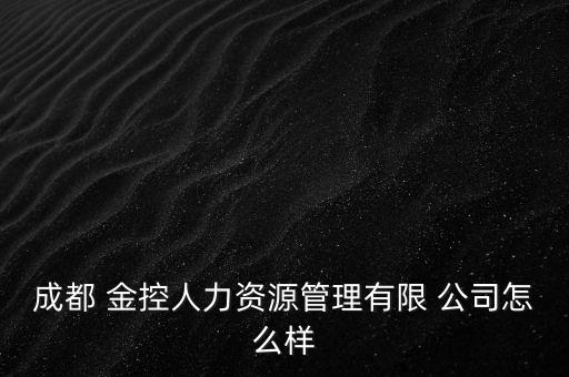 成都 金控人力資源管理有限 公司怎么樣