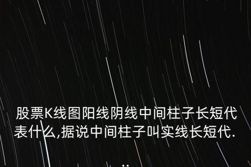  股票K線圖陽線陰線中間柱子長短代表什么,據(jù)說中間柱子叫實線長短代...