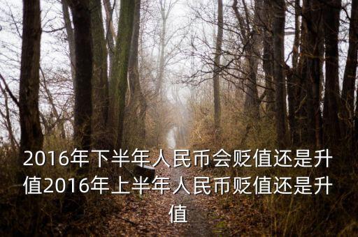 2016年下半年人民幣會(huì)貶值還是升值2016年上半年人民幣貶值還是升值