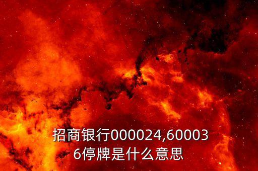  招商銀行000024,600036停牌是什么意思