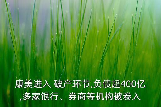 康美進(jìn)入 破產(chǎn)環(huán)節(jié),負(fù)債超400億,多家銀行、券商等機(jī)構(gòu)被卷入