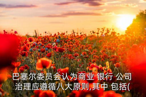 巴塞爾委員會認為商業(yè) 銀行 公司 治理應(yīng)遵循八大原則,其中 包括(