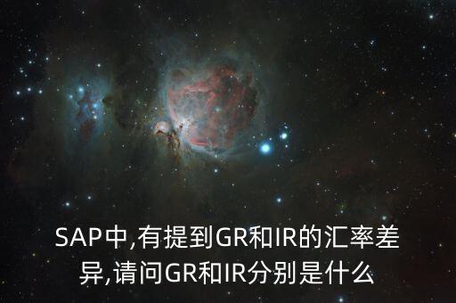 SAP中,有提到GR和IR的匯率差異,請(qǐng)問(wèn)GR和IR分別是什么