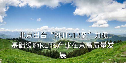  北京出臺“REITs12條”力促基礎(chǔ)設(shè)施REITs產(chǎn)業(yè)在京高質(zhì)量發(fā)展