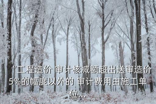 “工程造價 審計核減額超出送審造價5%的幅度以外的 審計費用由施工單位...