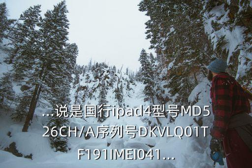 ...說是國行ipad4型號MD526CH/A序列號DKVLQ01TF191IMEI041...