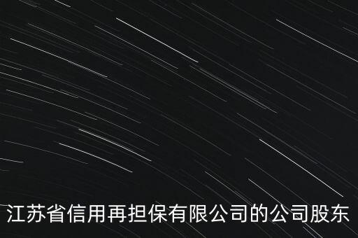 江蘇省信用再擔保有限公司的公司股東