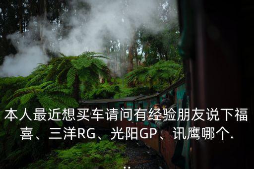 本人最近想買車請問有經(jīng)驗朋友說下福喜、三洋RG、光陽GP、訊鷹哪個...