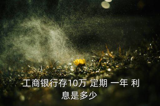  工商銀行存10萬 定期 一年 利息是多少