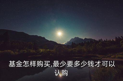  基金怎樣購(gòu)買(mǎi),最少要多少錢(qián)才可以認(rèn)購(gòu)