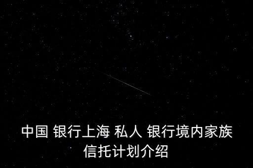 中國 銀行上海 私人 銀行境內(nèi)家族信托計劃介紹