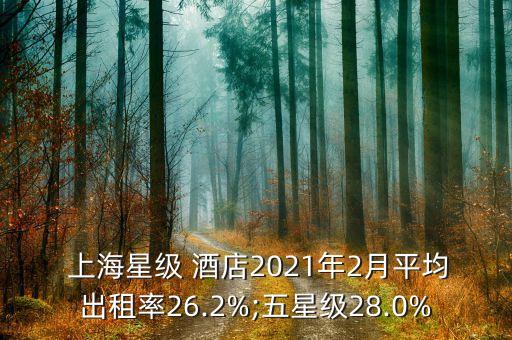  上海星級(jí) 酒店2021年2月平均出租率26.2%;五星級(jí)28.0%