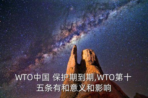 WTO中國 保護(hù)期到期,WTO第十五條有和意義和影響