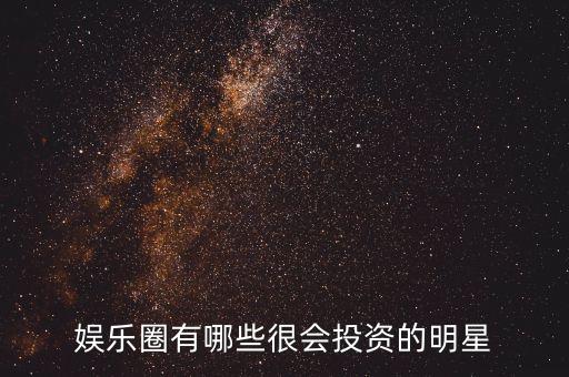 娛樂圈有哪些很會投資的明星