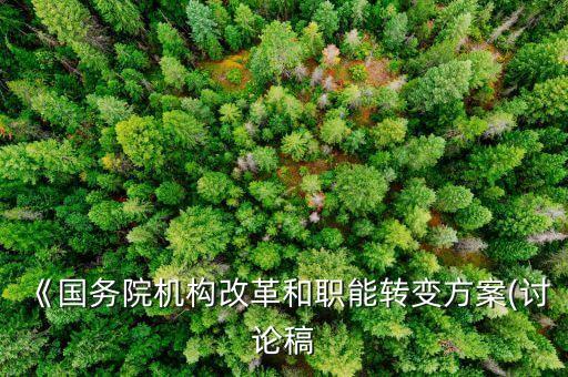 《國務院機構改革和職能轉(zhuǎn)變方案(討論稿