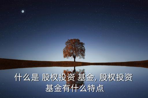 什么是 股權(quán)投資 基金, 股權(quán)投資 基金有什么特點