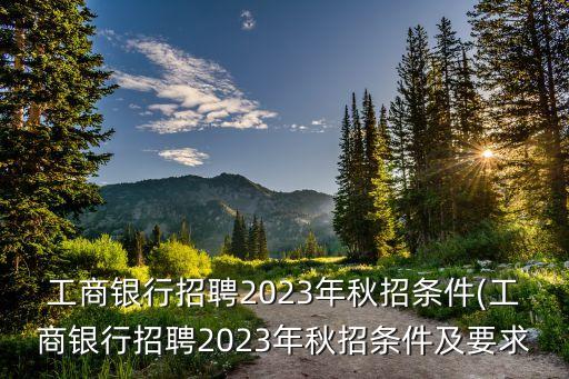 工商銀行招聘2023年秋招條件(工商銀行招聘2023年秋招條件及要求