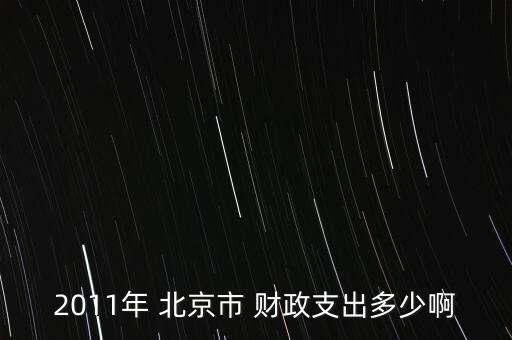 2011年 北京市 財(cái)政支出多少啊