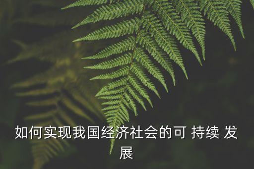 如何實現(xiàn)我國經(jīng)濟社會的可 持續(xù) 發(fā)展