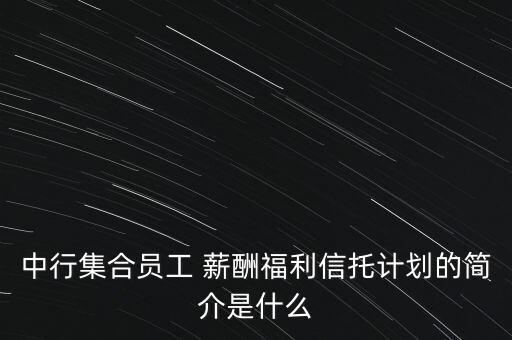 中行集合員工 薪酬福利信托計(jì)劃的簡介是什么