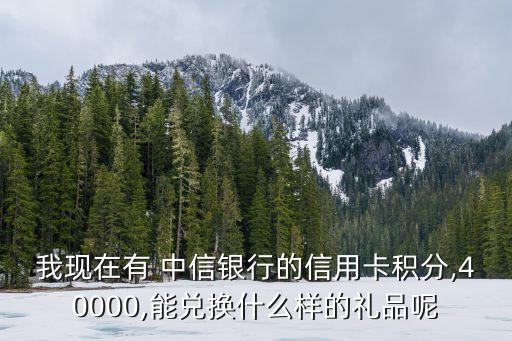 我現(xiàn)在有 中信銀行的信用卡積分,40000,能兌換什么樣的禮品呢