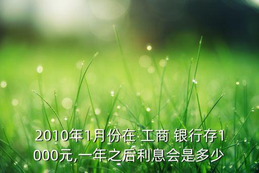 2010年1月份在 工商 銀行存1000元,一年之后利息會是多少