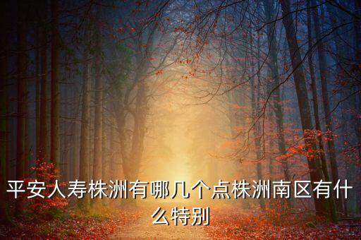 平安人壽株洲有哪幾個(gè)點(diǎn)株洲南區(qū)有什么特別