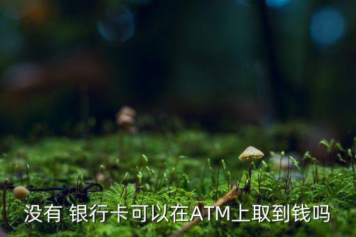 沒有 銀行卡可以在ATM上取到錢嗎