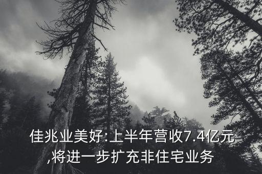  佳兆業(yè)美好:上半年?duì)I收7.4億元,將進(jìn)一步擴(kuò)充非住宅業(yè)務(wù)