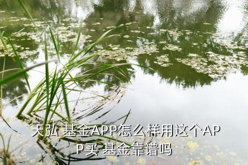  天弘 基金APP怎么樣用這個APP買 基金靠譜嗎