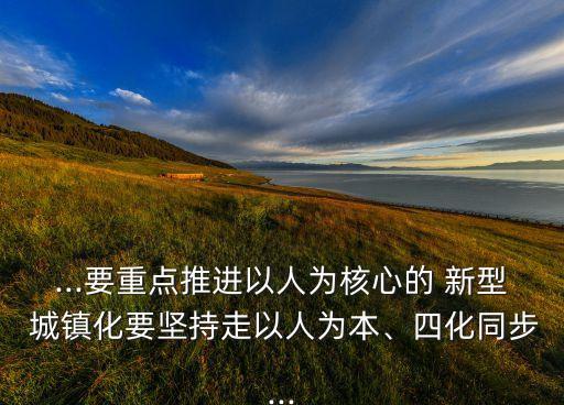 ...要重點推進(jìn)以人為核心的 新型 城鎮(zhèn)化要堅持走以人為本、四化同步...