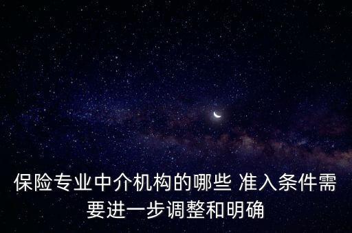 保險(xiǎn)專業(yè)中介機(jī)構(gòu)的哪些 準(zhǔn)入條件需要進(jìn)一步調(diào)整和明確