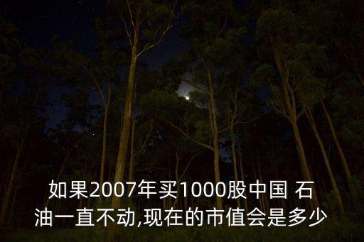 如果2007年買1000股中國 石油一直不動,現在的市值會是多少