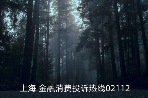  上海 金融消費投訴熱線02112