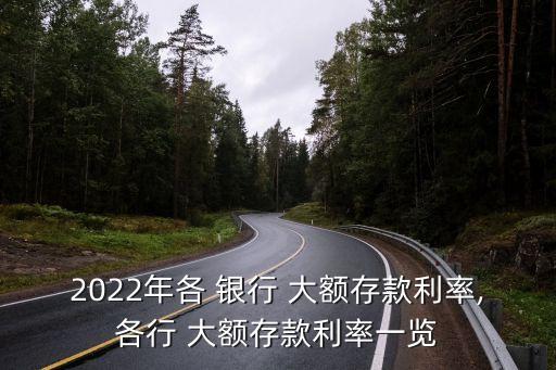 2022年各 銀行 大額存款利率,各行 大額存款利率一覽