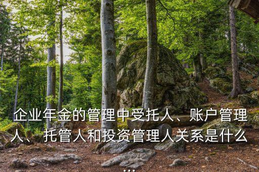  企業(yè)年金的管理中受托人、賬戶管理人、 托管人和投資管理人關(guān)系是什么...