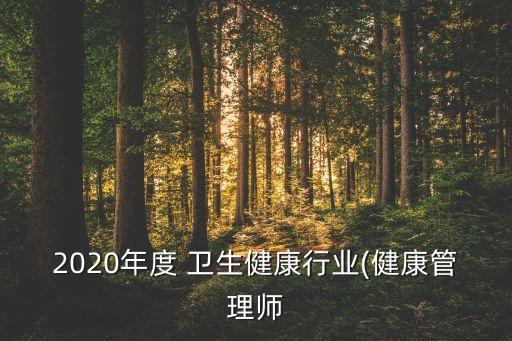 2020年度 衛(wèi)生健康行業(yè)(健康管理師