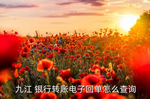  九江 銀行轉(zhuǎn)賬電子回單怎么查詢