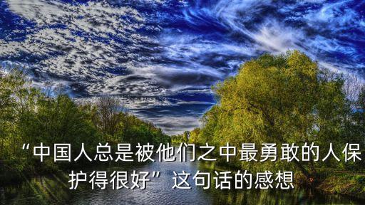 “中國人總是被他們之中最勇敢的人保護(hù)得很好”這句話的感想