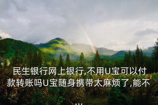  民生銀行網(wǎng)上銀行,不用U寶可以付款轉(zhuǎn)賬嗎U寶隨身攜帶太麻煩了,能不...