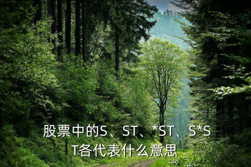  股票中的S、ST、*ST、S*ST各代表什么意思