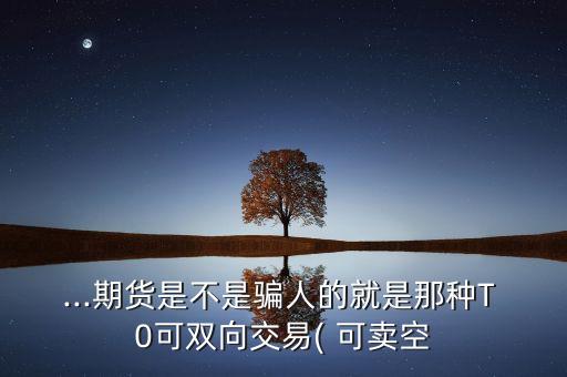 ...期貨是不是騙人的就是那種T 0可雙向交易( 可賣空